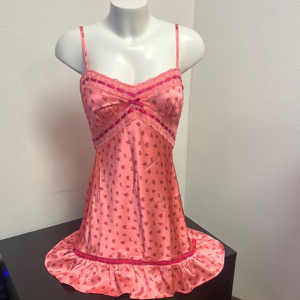 Pink Lace Trim Nightgown